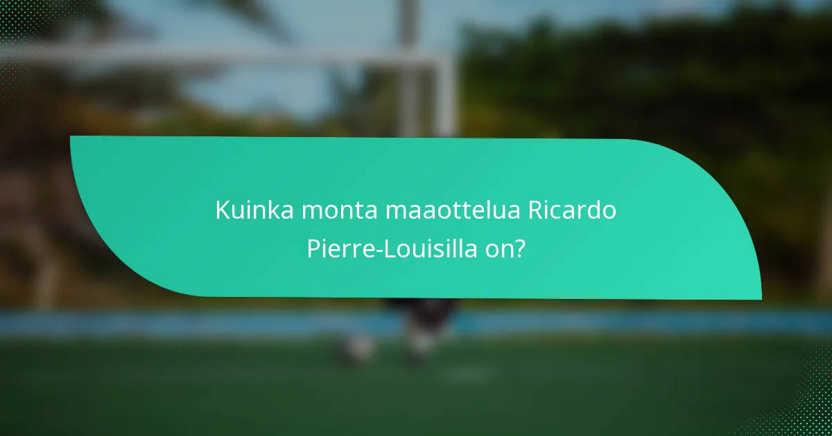 Kuinka monta maaottelua Ricardo Pierre-Louisilla on?