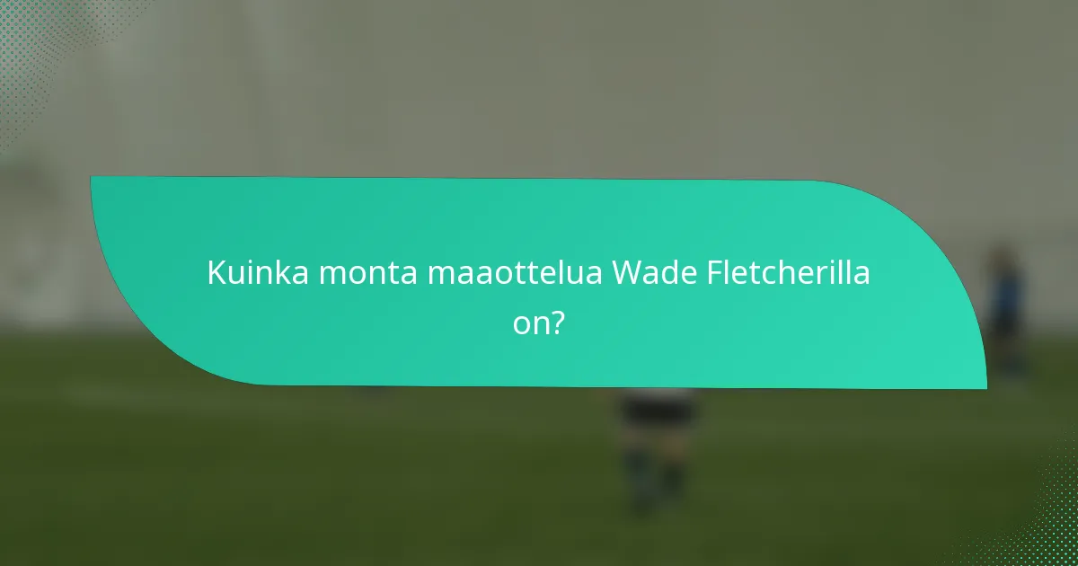Kuinka monta maaottelua Wade Fletcherilla on?