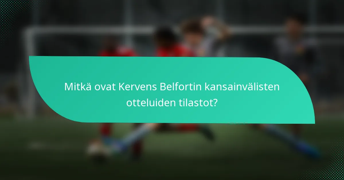 Mitkä ovat Kervens Belfortin kansainvälisten otteluiden tilastot?